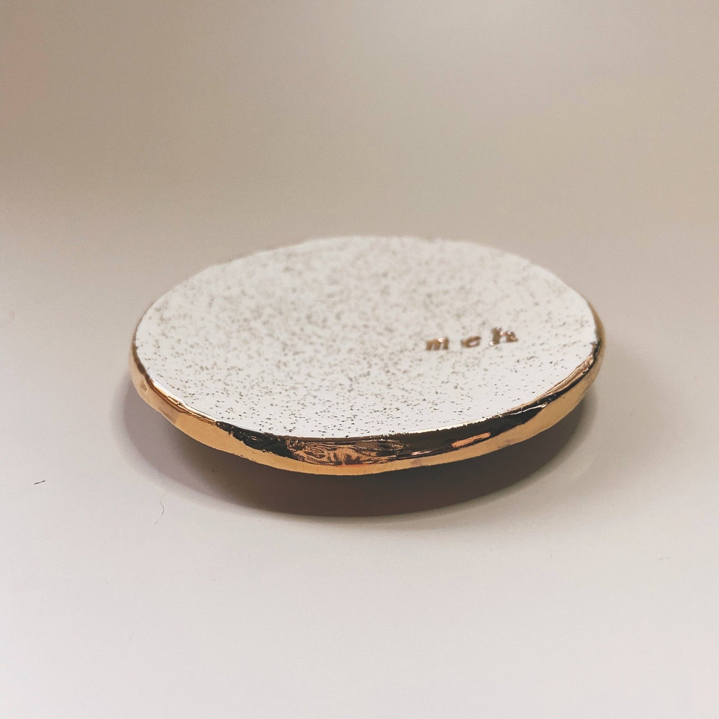 Meh Hand Built 22k Gold Accent Jewelry Dish