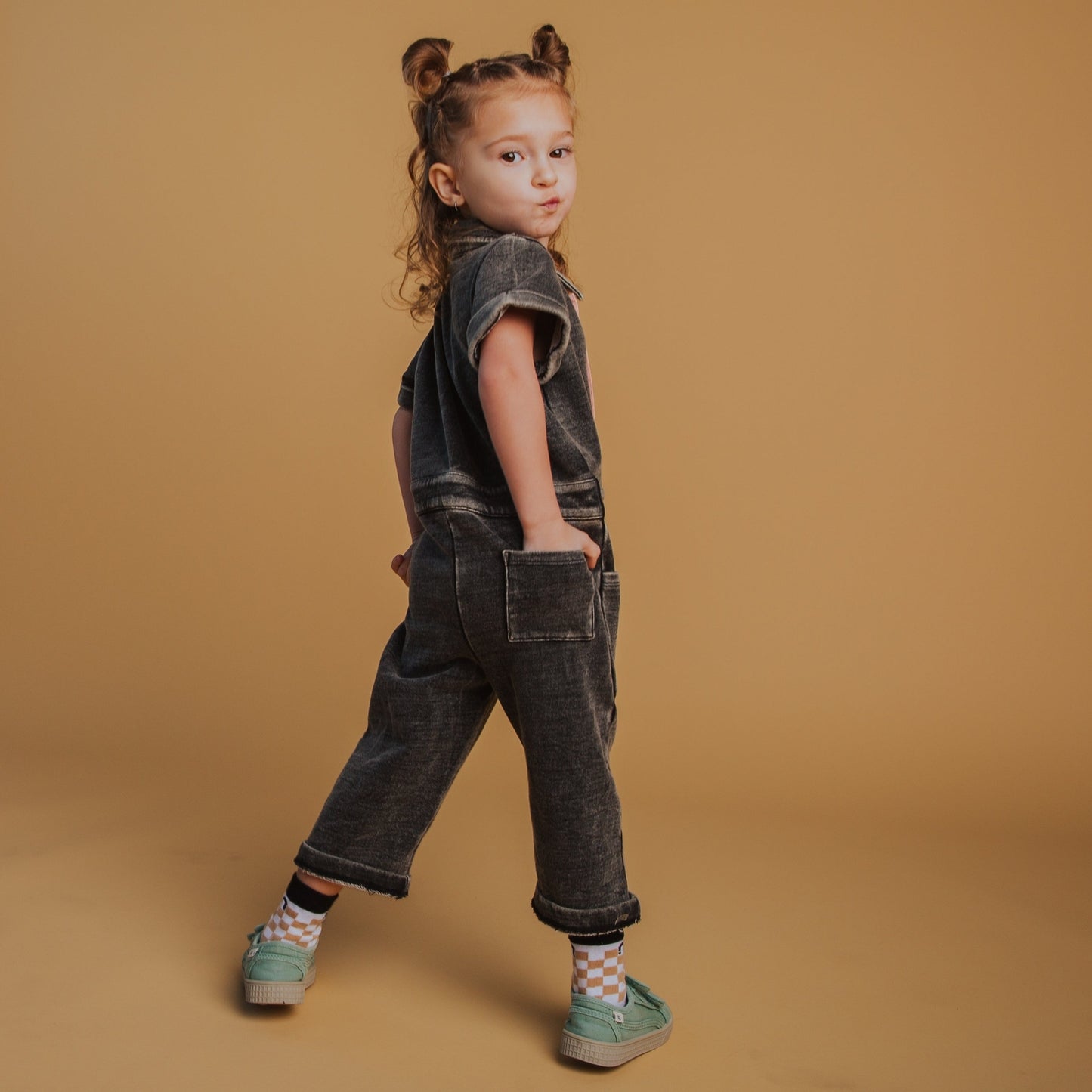 Coverall Black Washed Denim