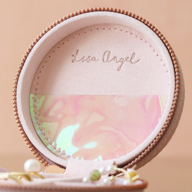 Lavender Round Travel Jewelry Case