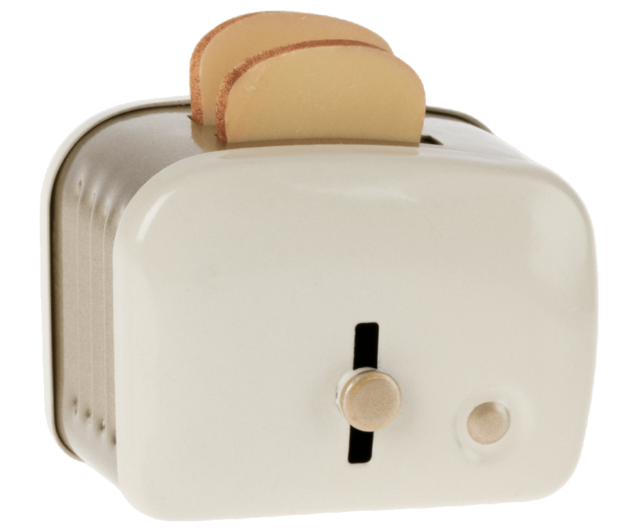 Miniature Toaster with Bread - Cream