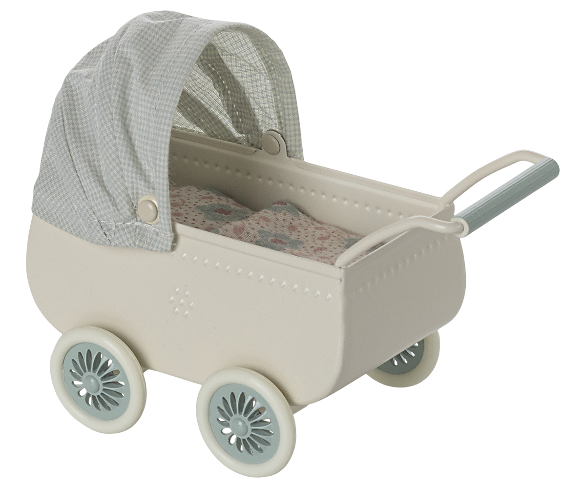 Pram with Baby Mouse - Mint