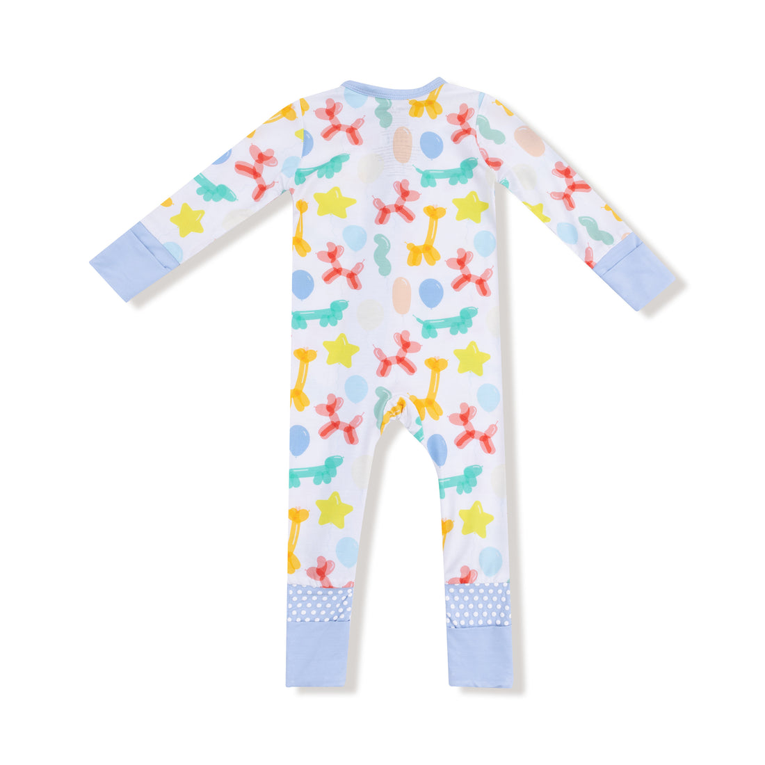Balloon Animals Blue 2 Way Zipper Romper