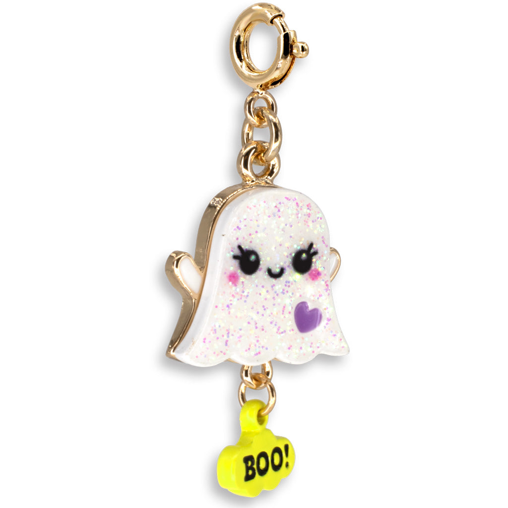 Gold Glitter Ghost Charm