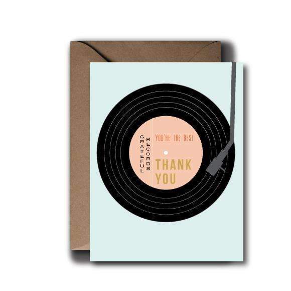Record Thank You Greeting Card