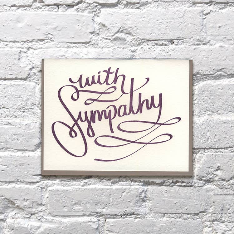 Purple Script Sympathy Card