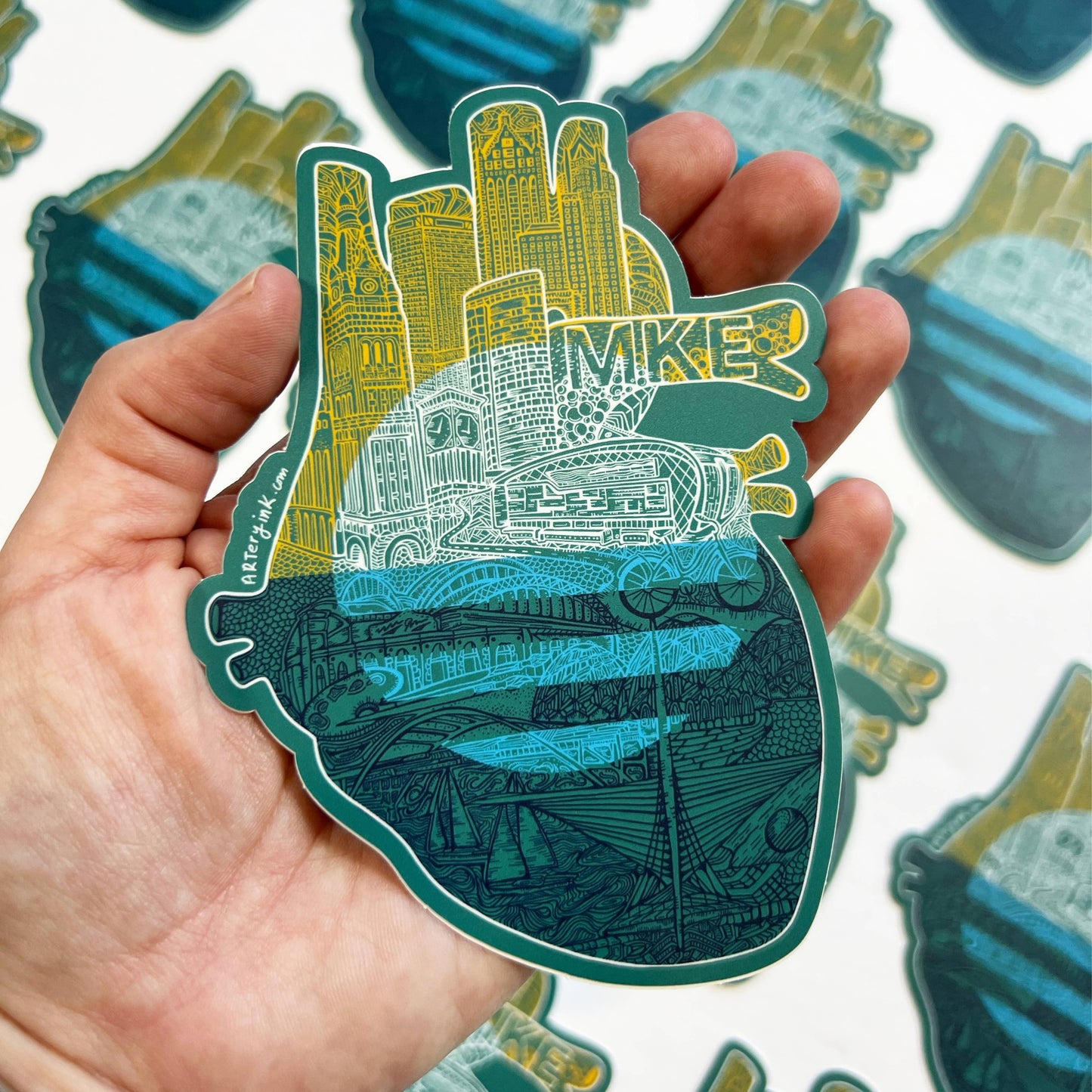 Heart of Milwaukee 2.0 Sticker