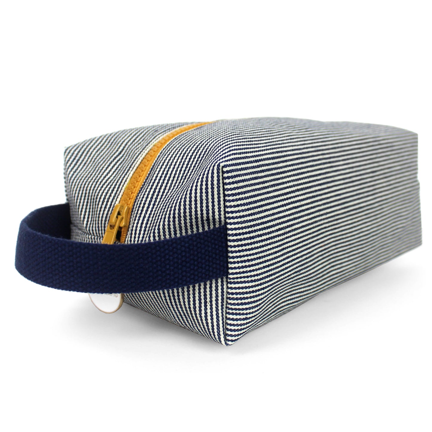 Railroad Stripe Box Zip Toiletry Bag - Unisex