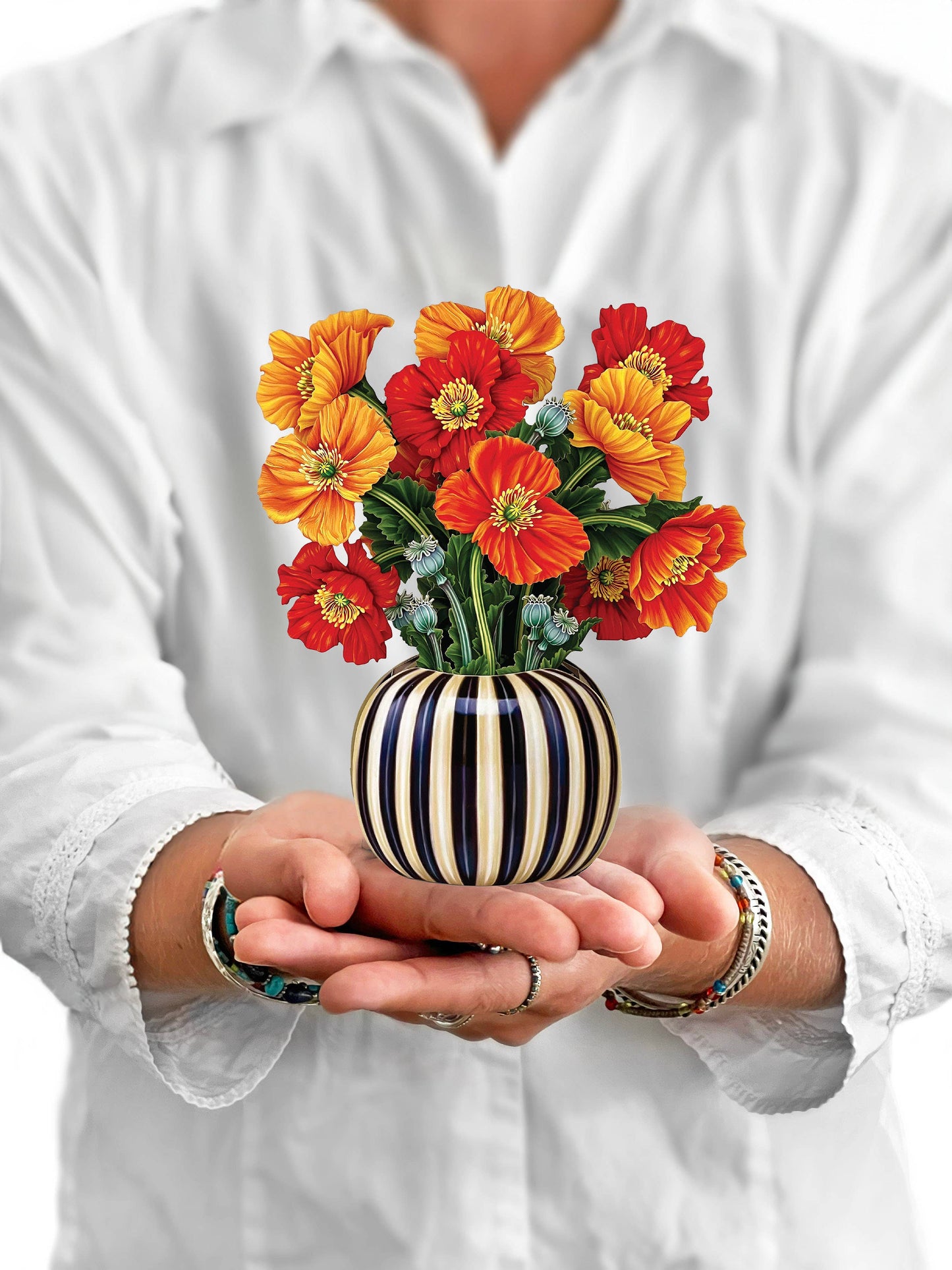 Mini French Poppies Pop-up Greeting Card