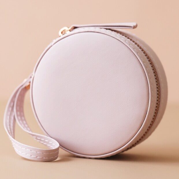 Lavender Round Travel Jewelry Case