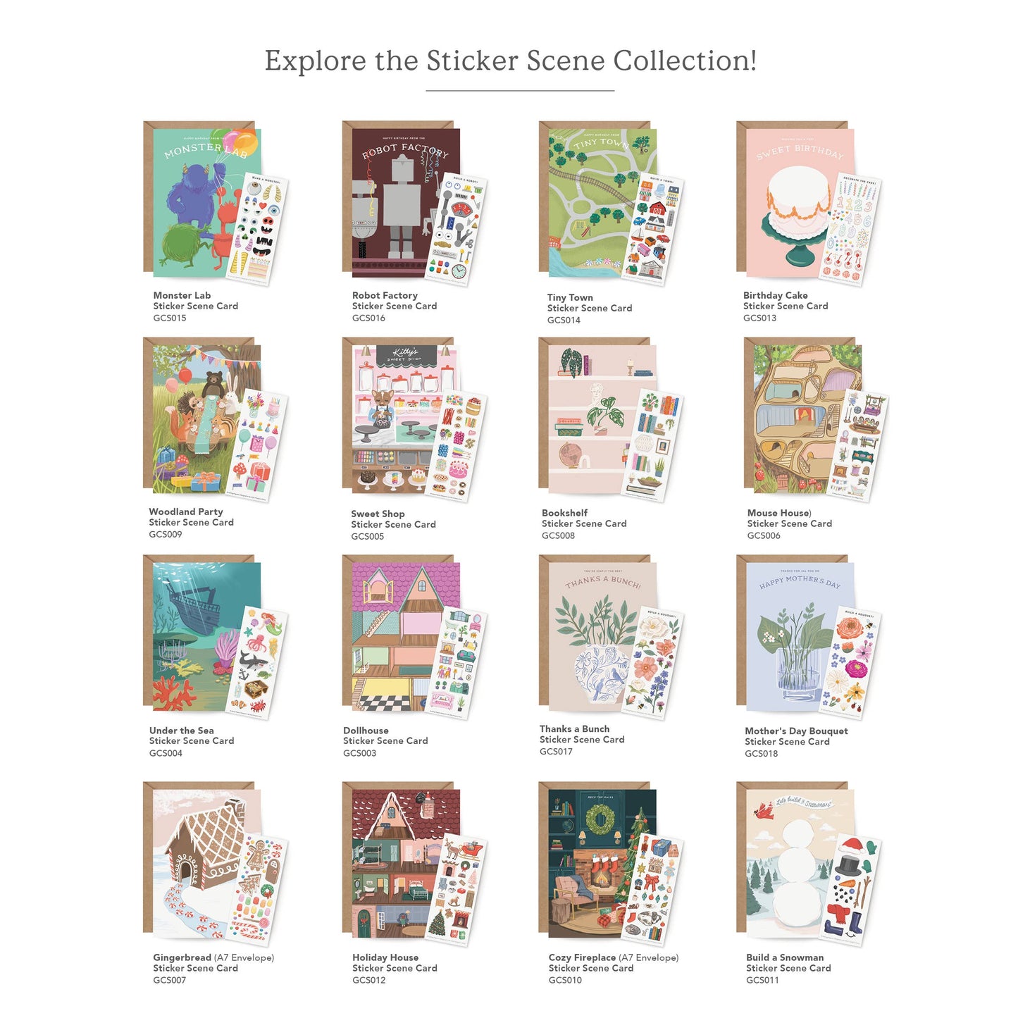 Sticker Scene Card - Robot Factory