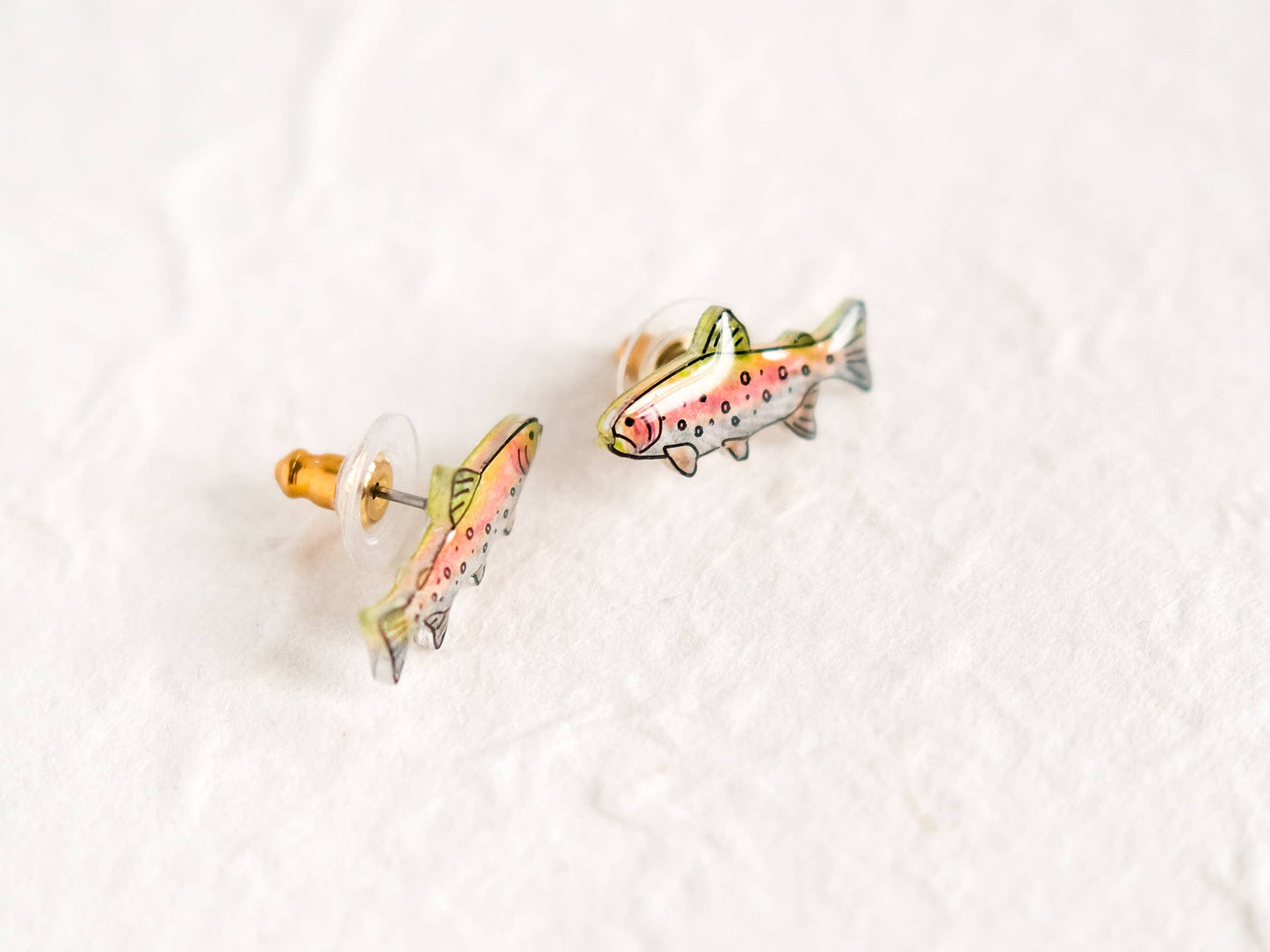 Rainbow Trout Salmon Fish Outdoors Earrings
