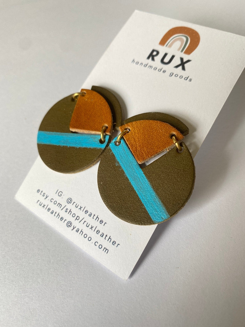 Leather Circle Cutout Earrings