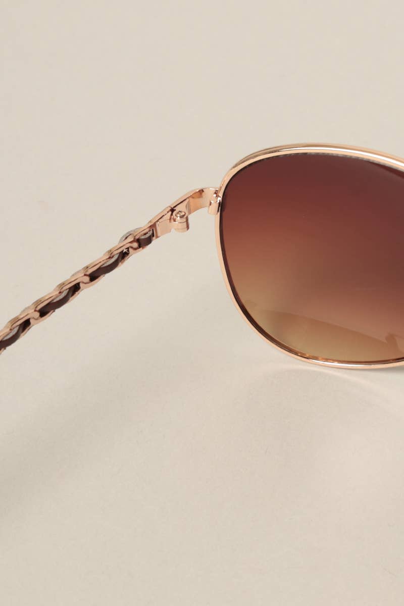Chain Detail Aviator Sunglasses