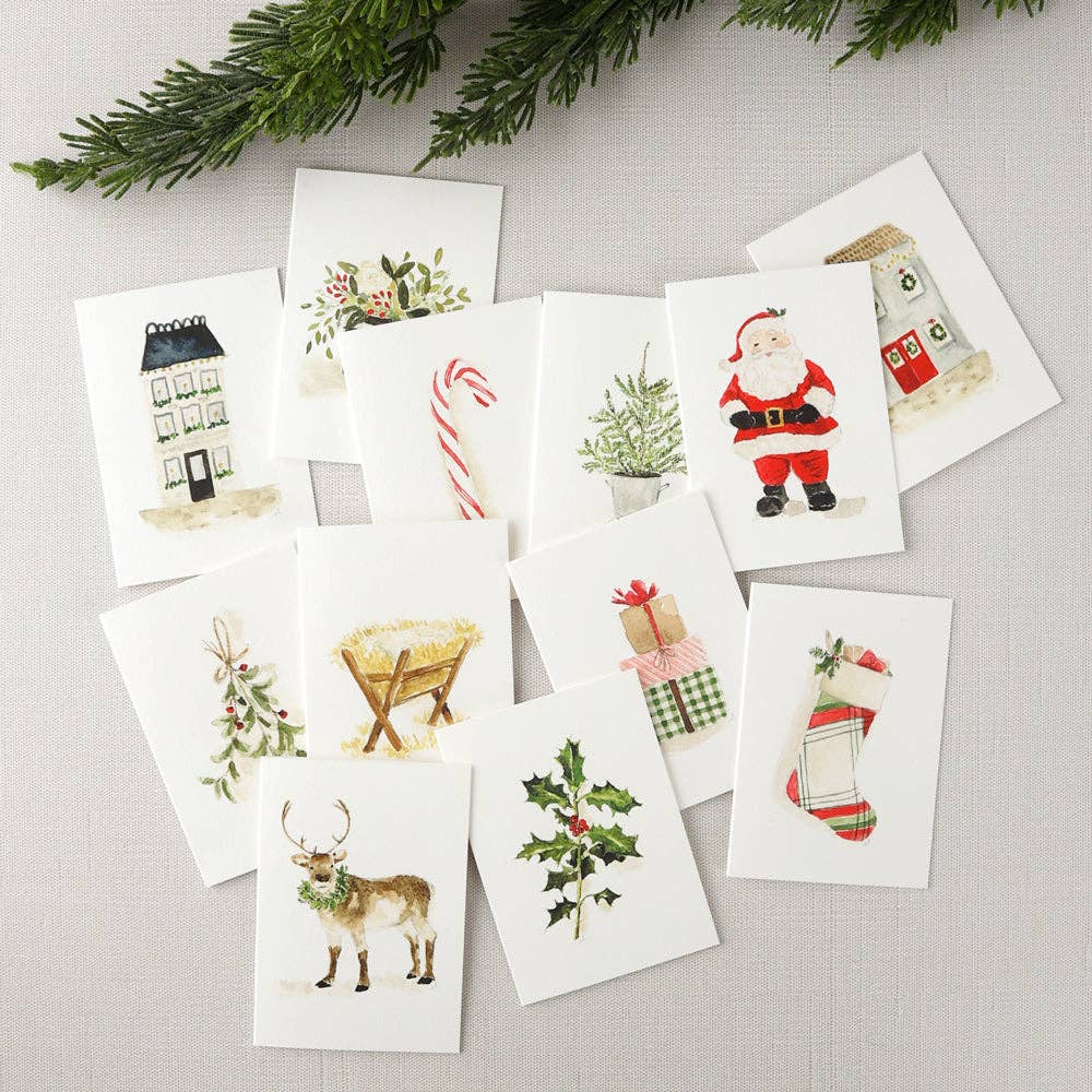 Candy cane mini notecard