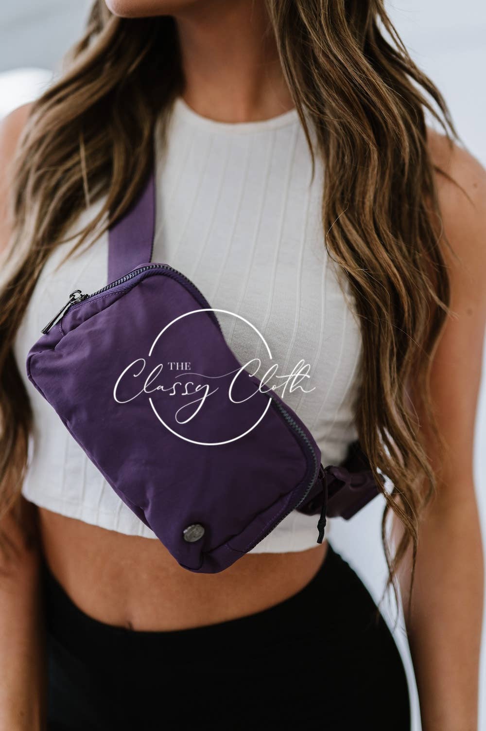 Nylon Belt Bag- Plum