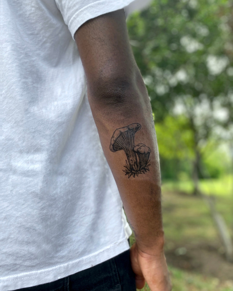Chanterelle Mushroom Temporary Tattoo 2-Pack