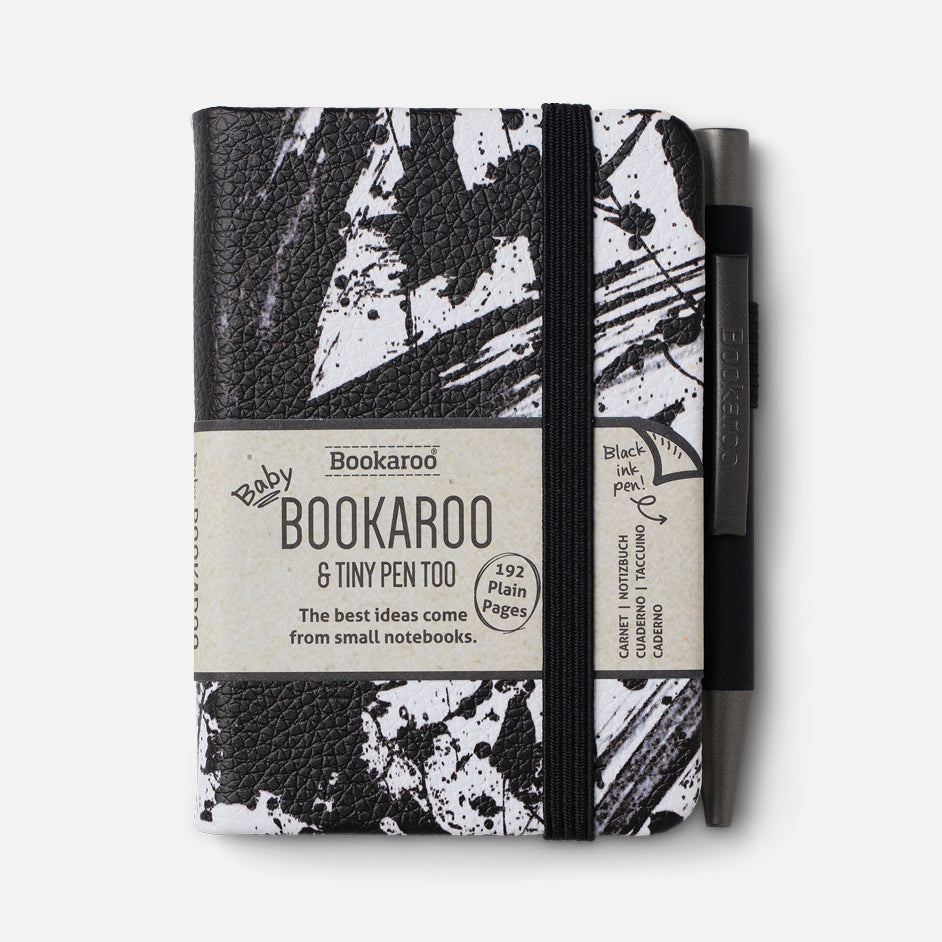 Baby Bookaroo Notebook (A7) Black & White Splatter