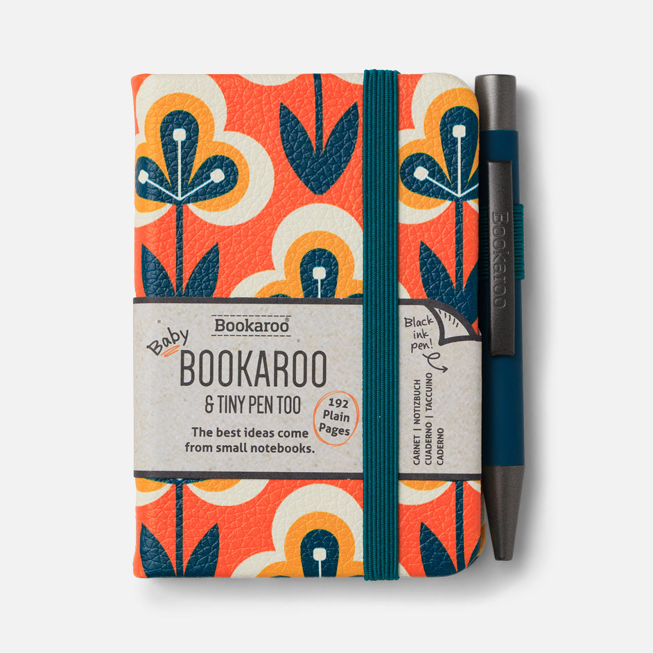 Baby Bookaroo Notebook (A7) Teal & Orange Retro