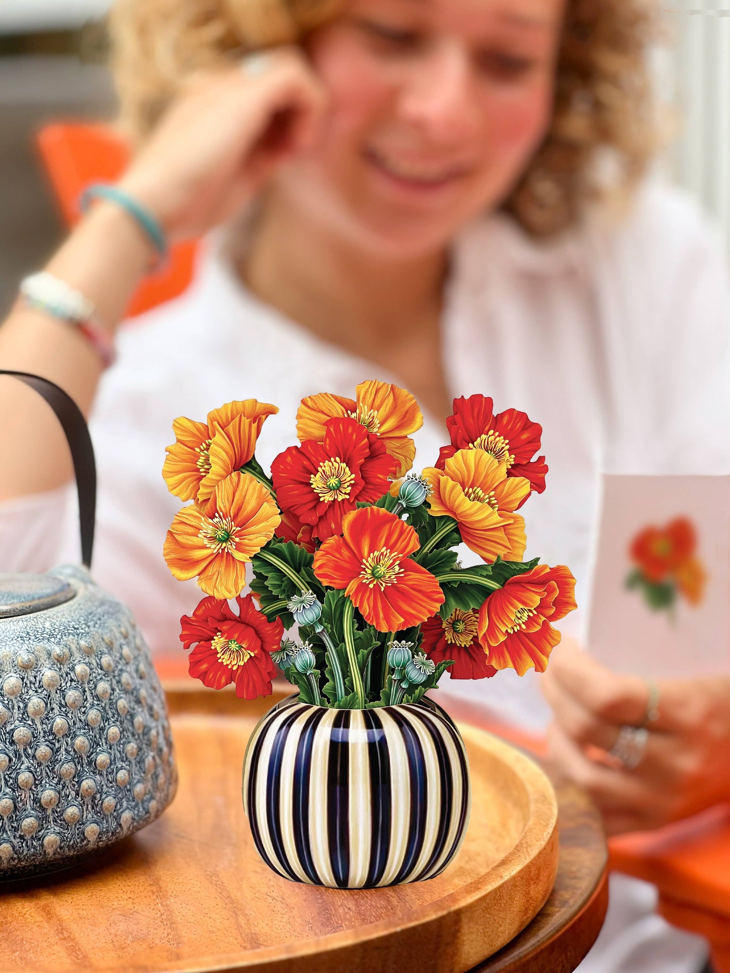 Mini French Poppies Pop-up Greeting Card