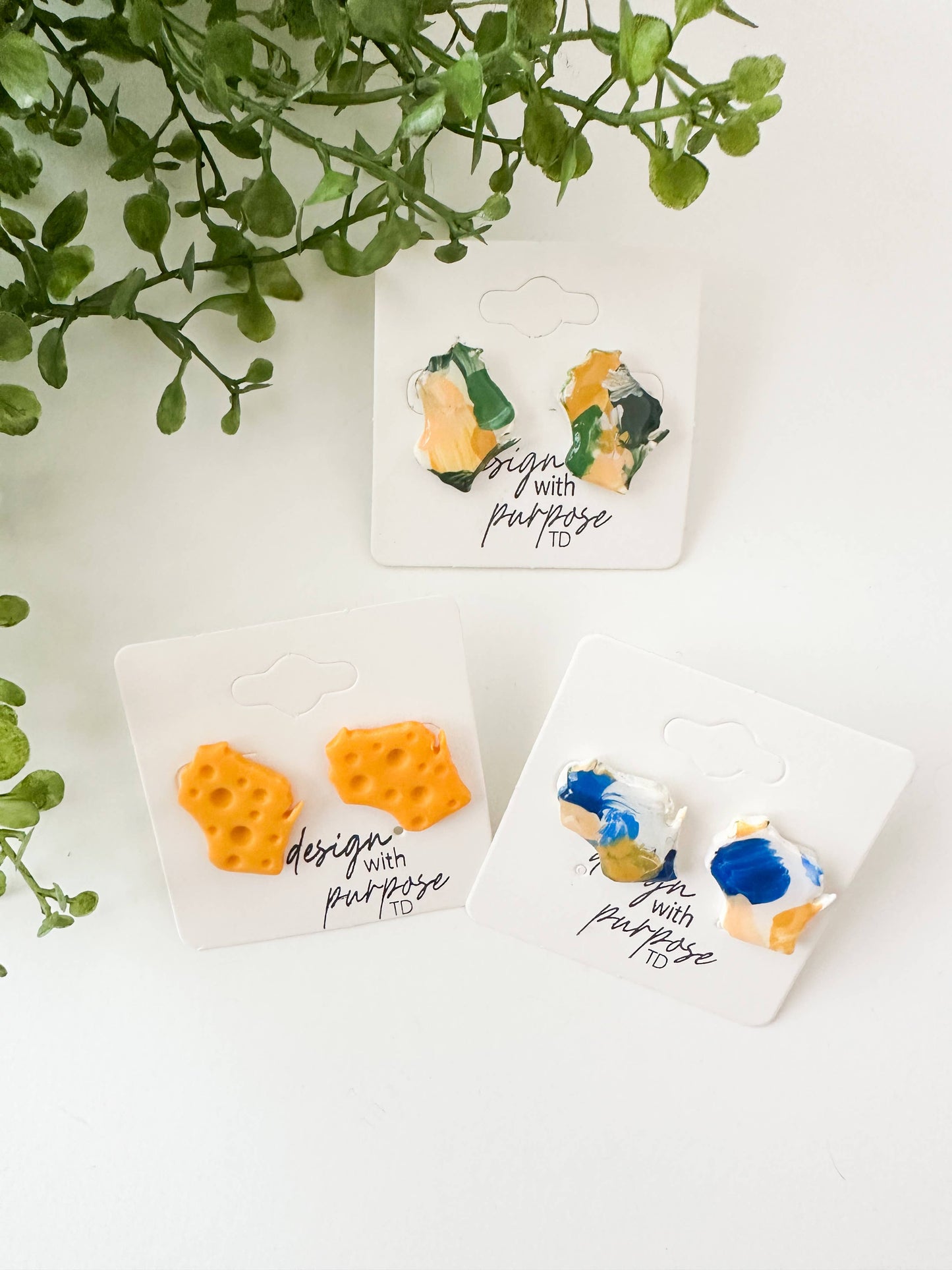 Hand Painted Milwaukee Brewers Earrings