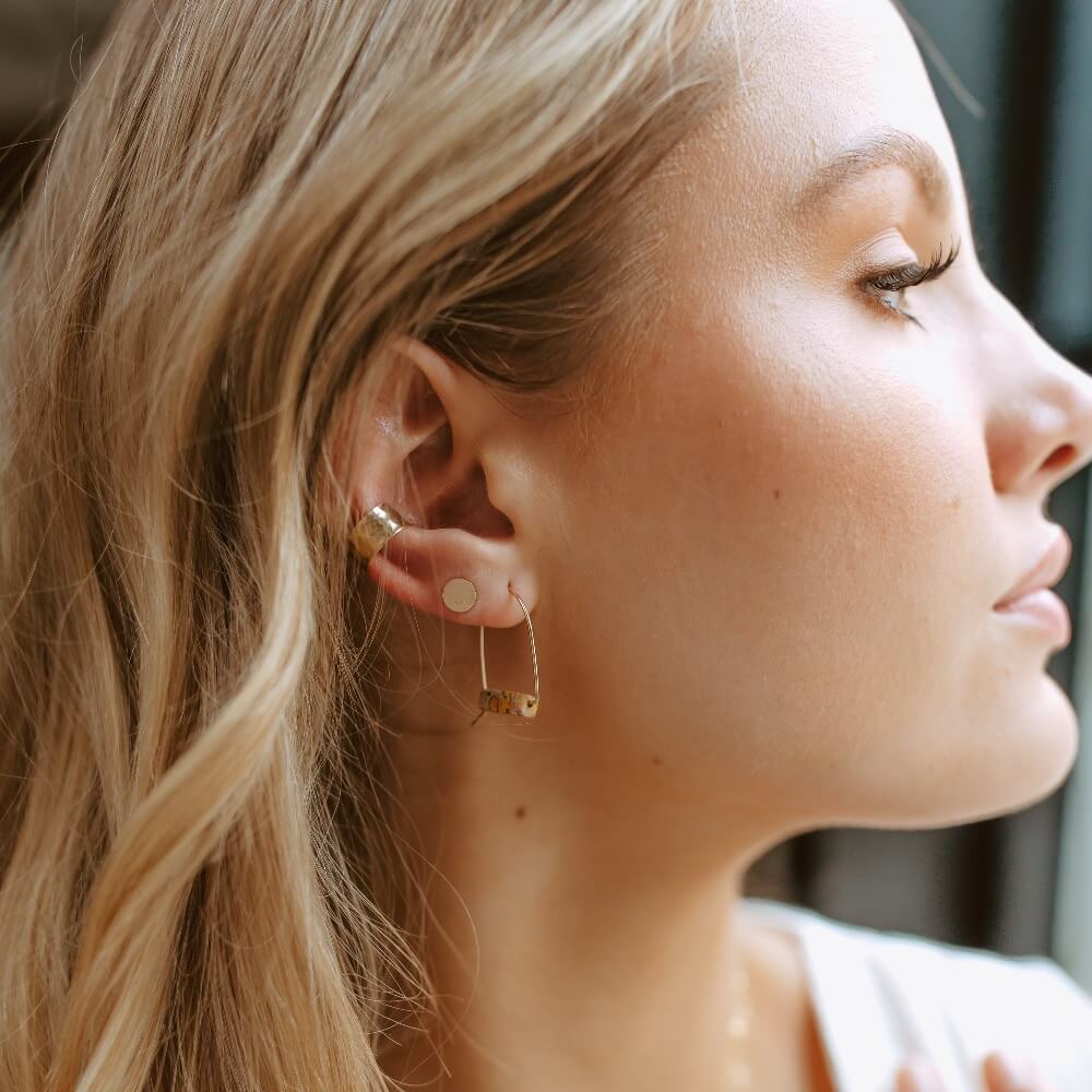 Token Circle Stud Earrings