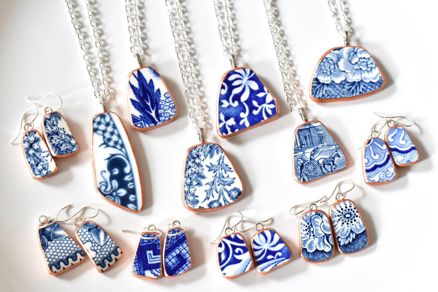 Broken Plate Dangle Earring - Shard Shape