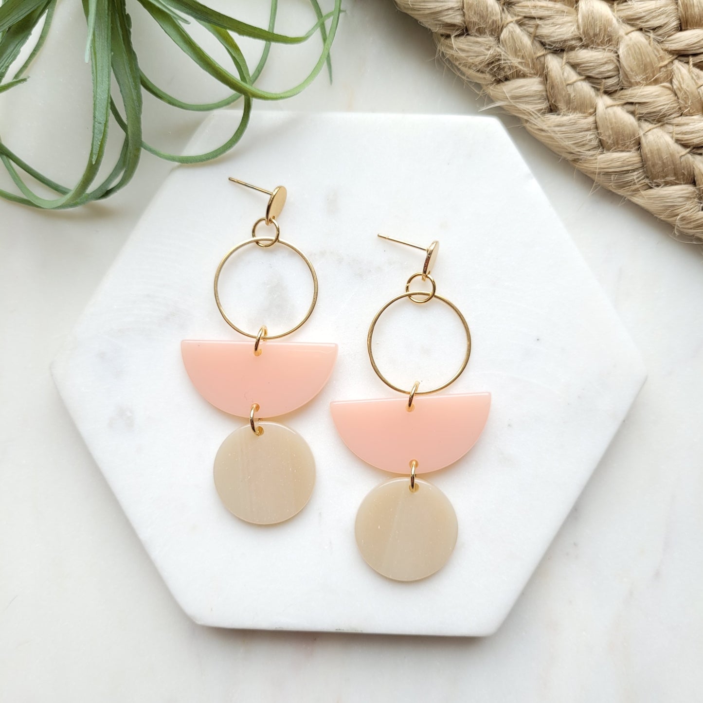 Wren Earrings - Blush & Linen
