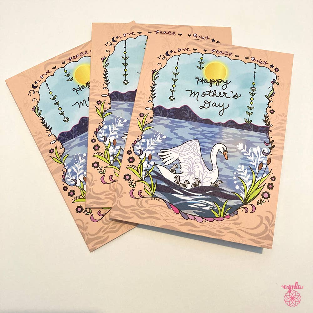 Mama Swan Card - Mother's Day Greeting Card