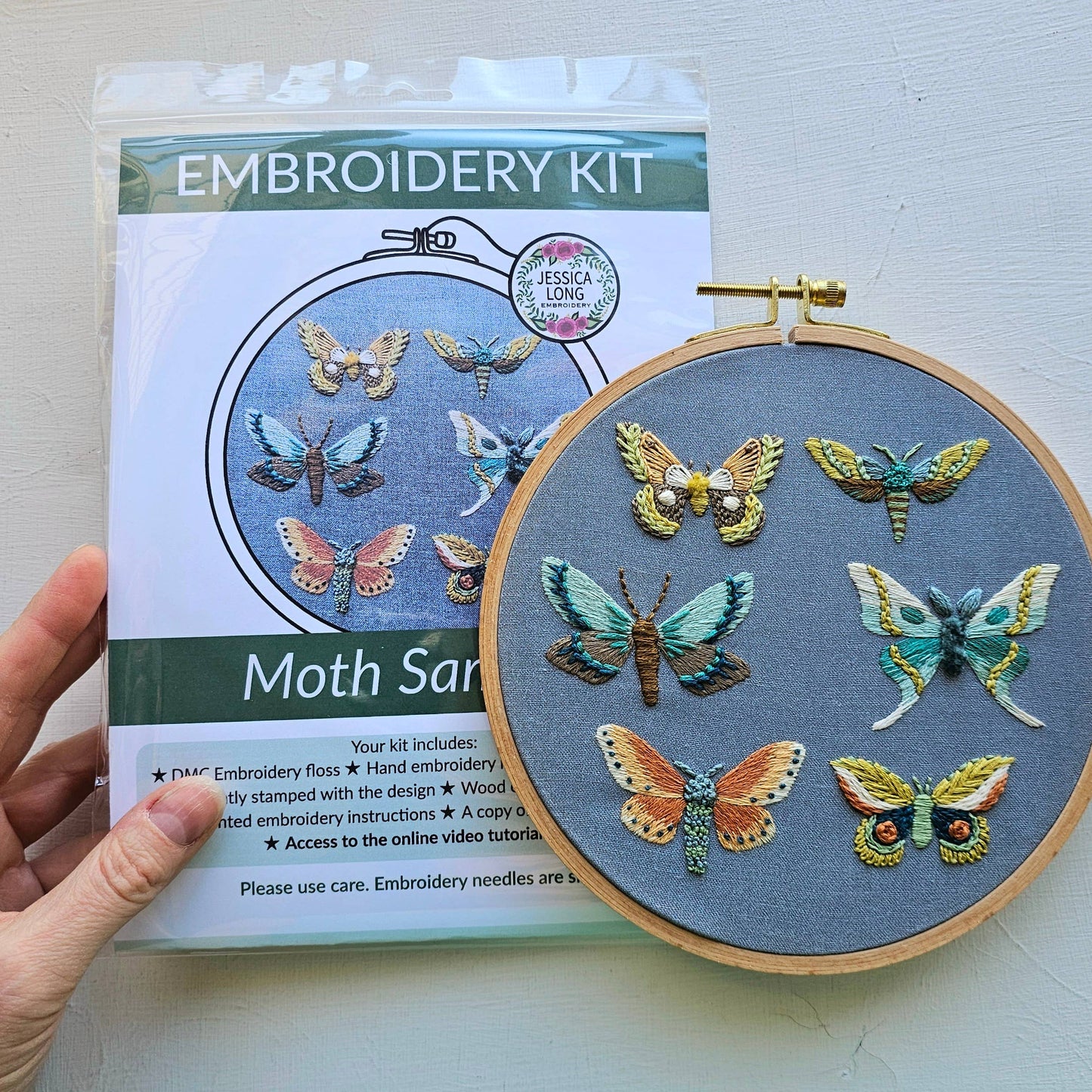 Moth Sampler Embroidery Kit