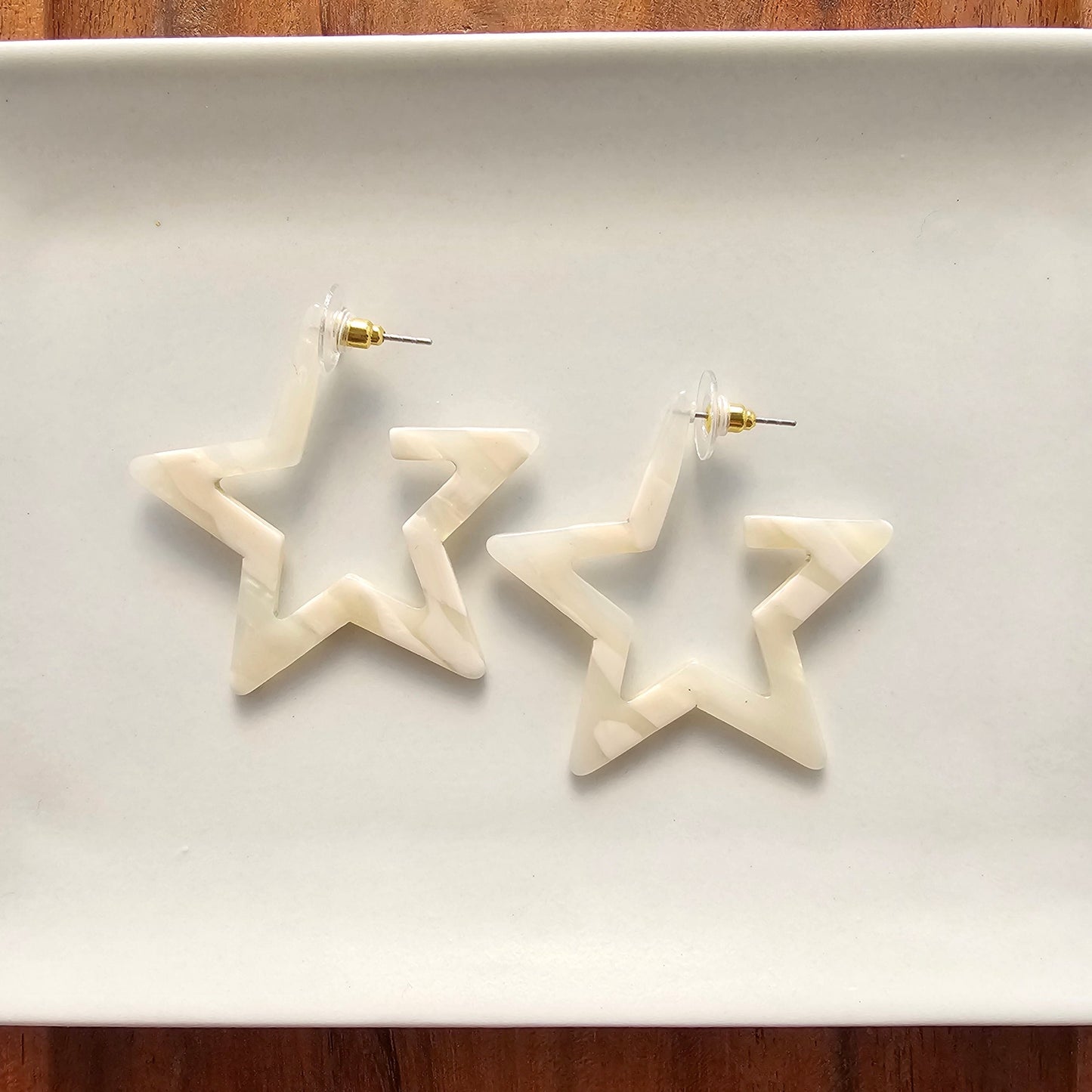 Star Hoops Ivory