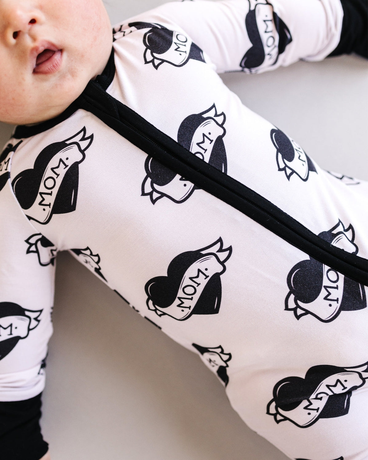 Mom Tattoo Bamboo Zip Pajamas