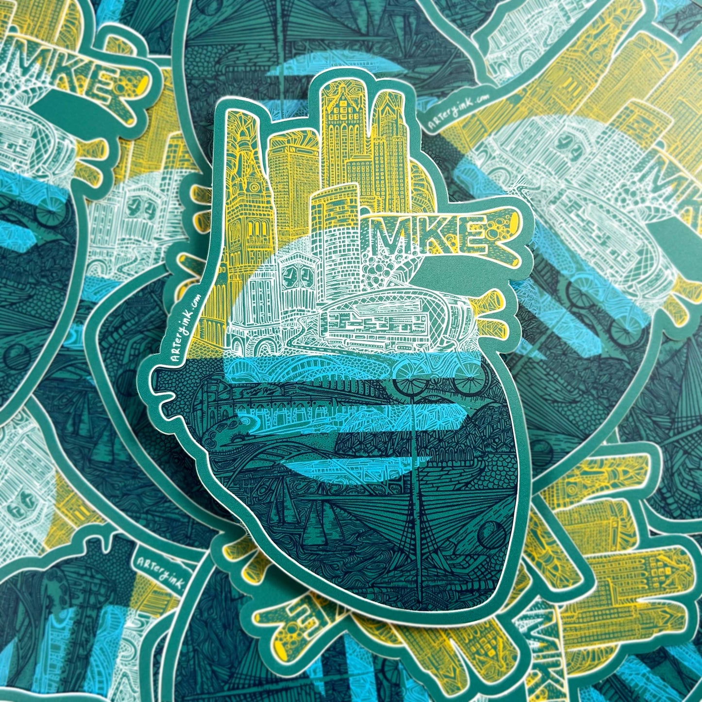 Heart of Milwaukee 2.0 Sticker