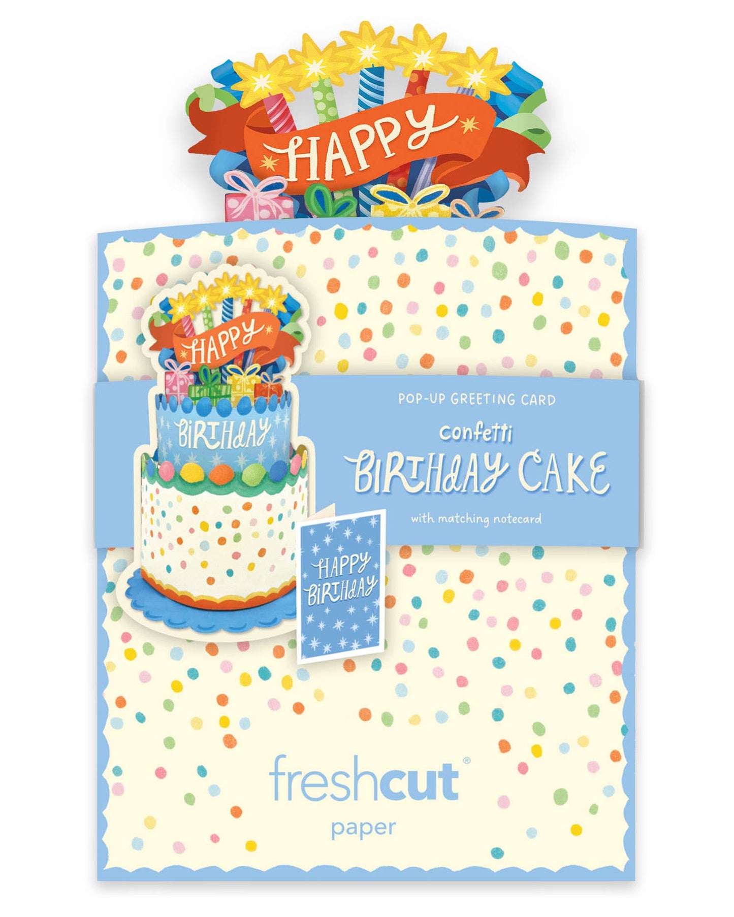 Mini Confetti Birthday Cake Pop-up Greeting Card