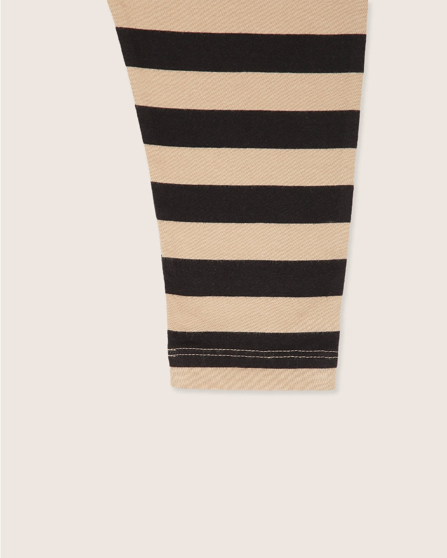 Wide Stripe Jersey Dungarees Beige And Black