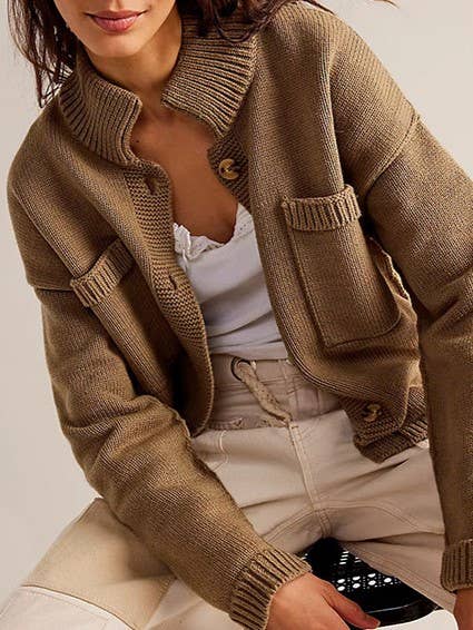 Feel Good Relaxed Fit Slouchy Button Down Knit Cardigan