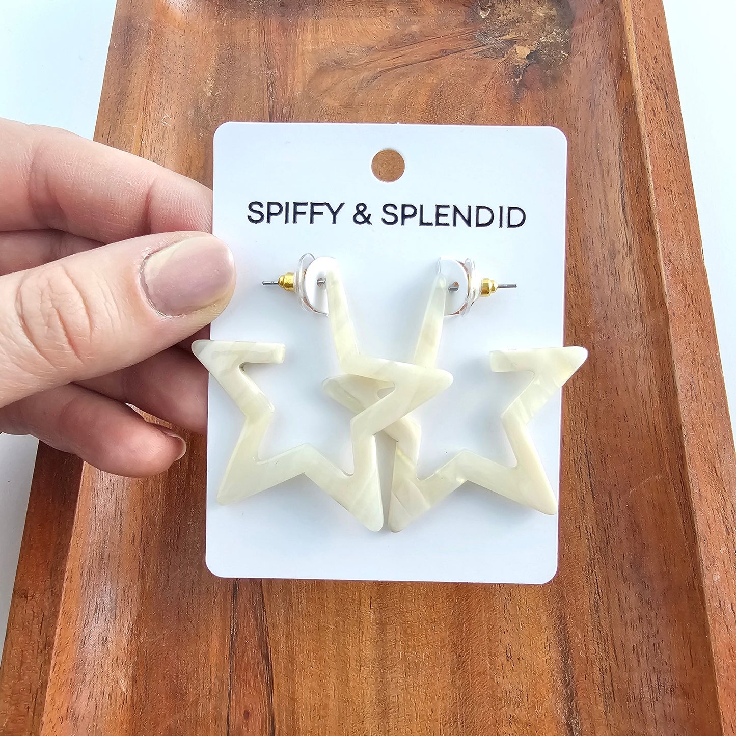 Star Hoops Ivory
