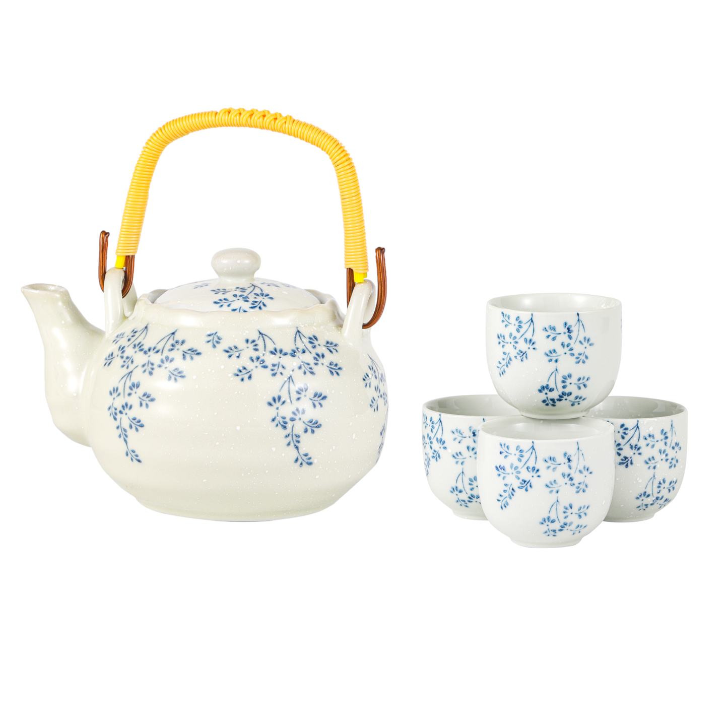 Hana Shidare Floral Tea Set 22oz Tea Pot with 4 Cups