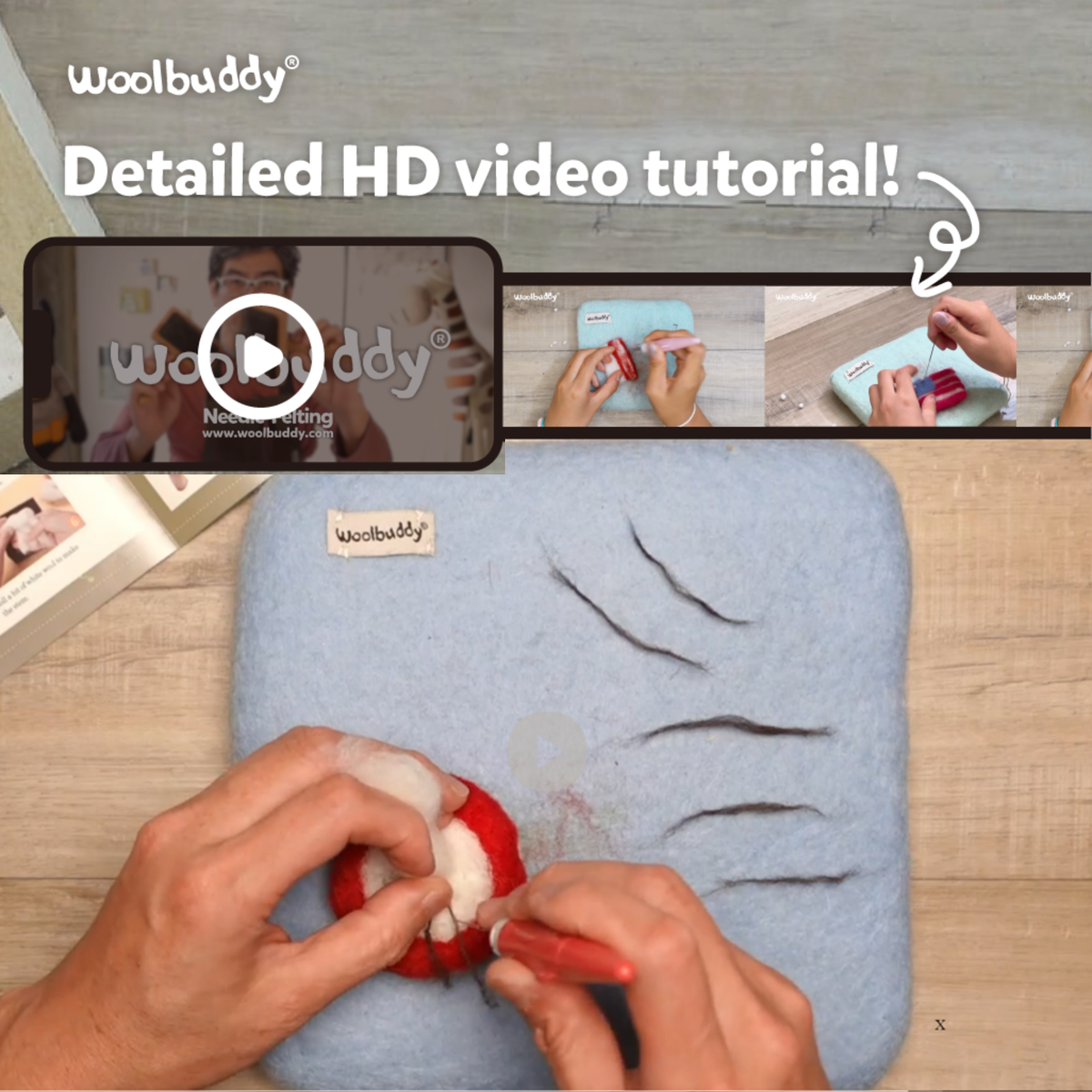 Mushroom Monster Needle Felting Kit – DIY Wool Craft