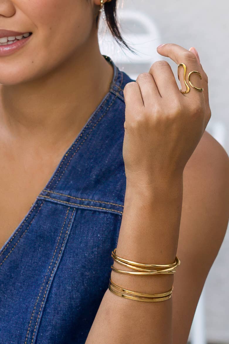 Side by Side Ring - 18K Gold Plated