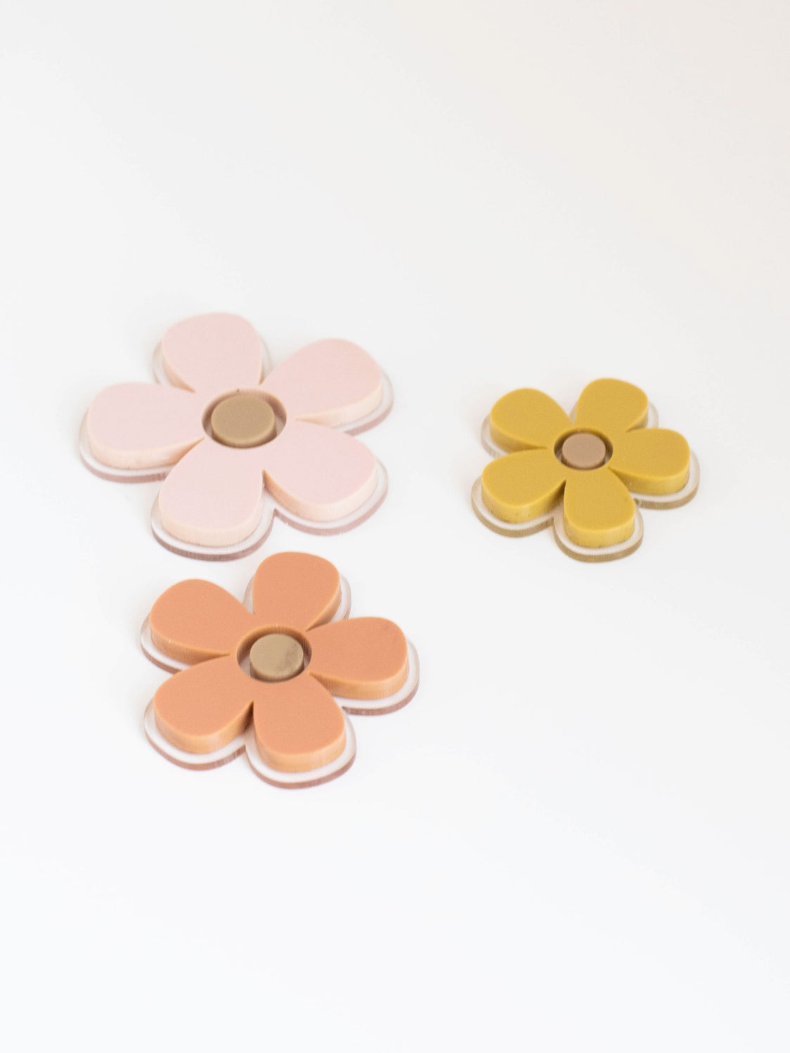 Dollhouse Butterfly Or Flower Wall Decor Set of 3 - Pink Sienna Mustard