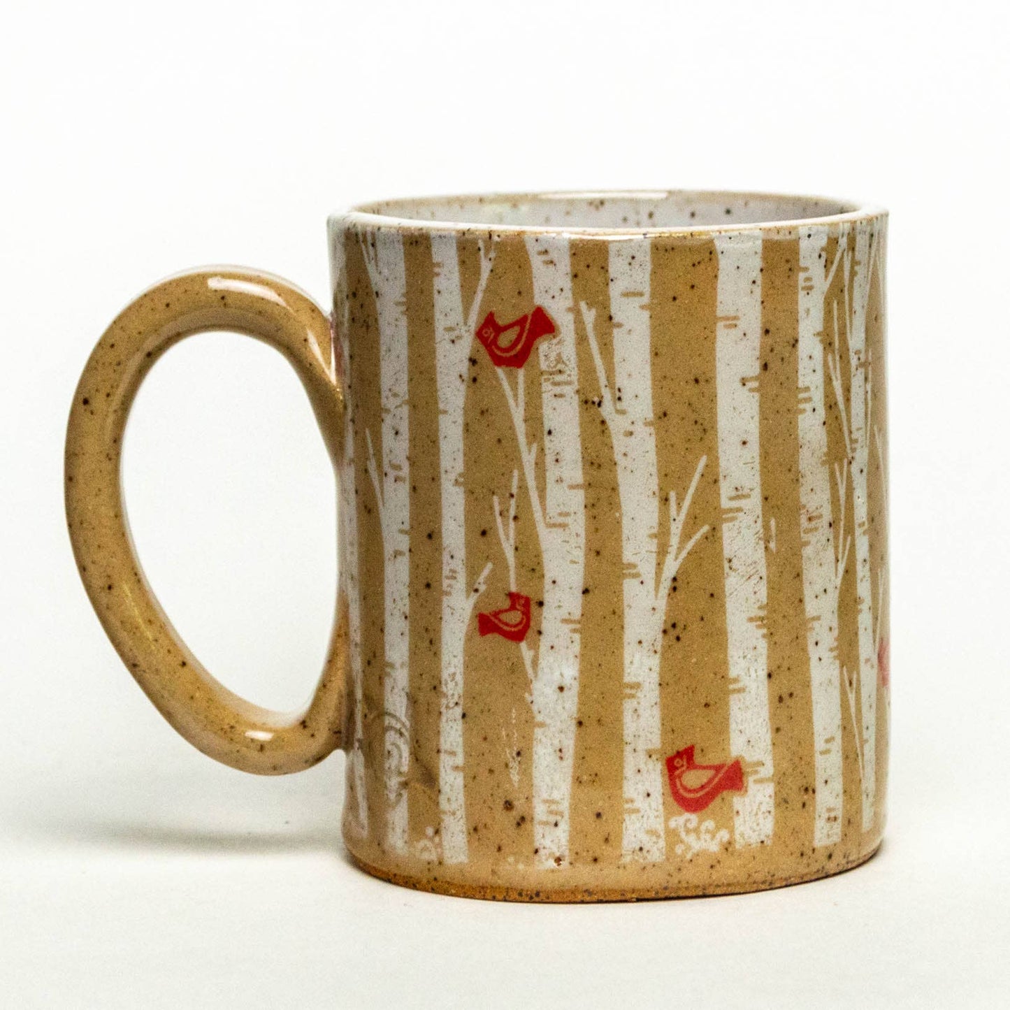 LIMITED Birch Trees & Cardinals Handmade Ceramic 12oz Mug