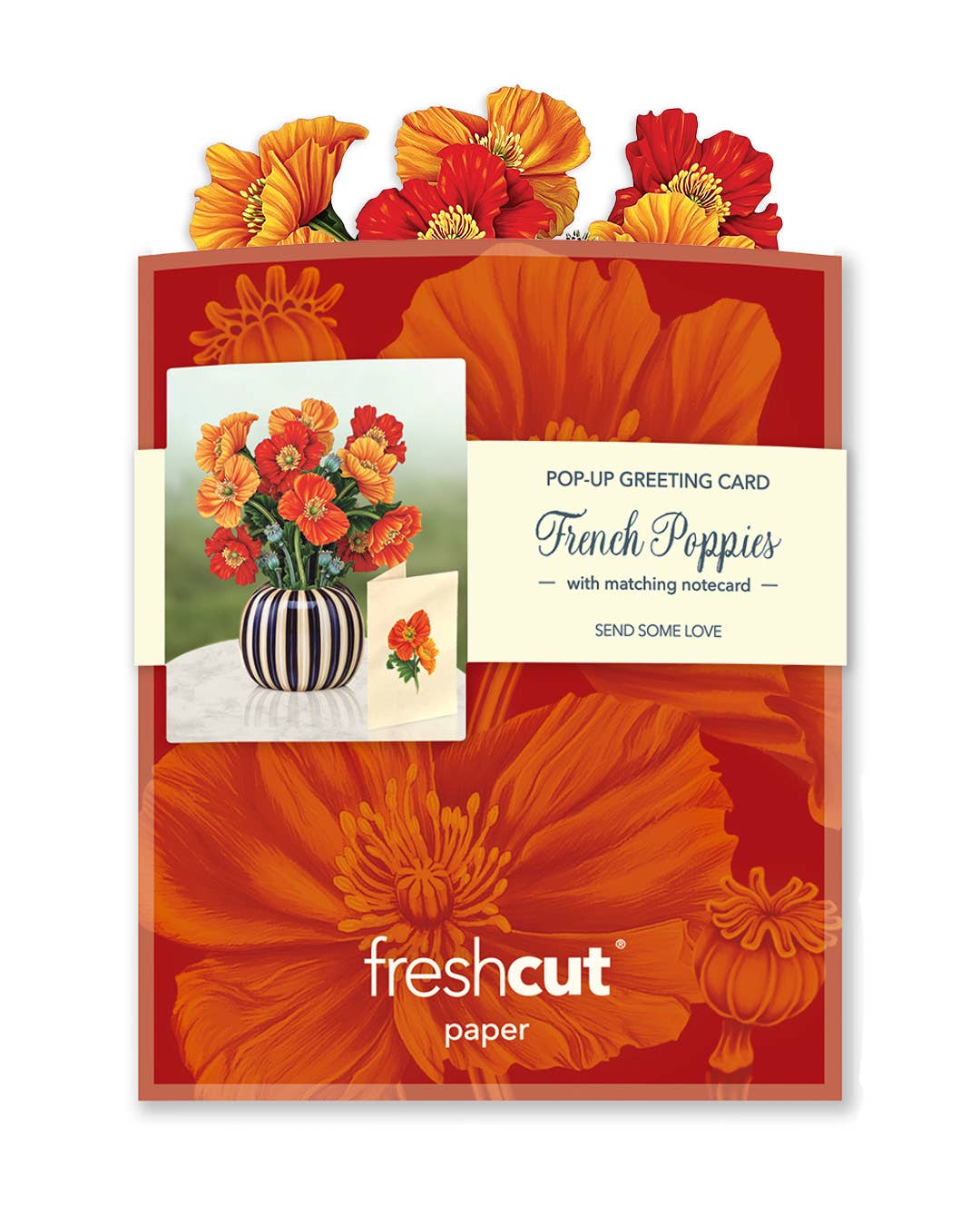 Mini French Poppies Pop-up Greeting Card