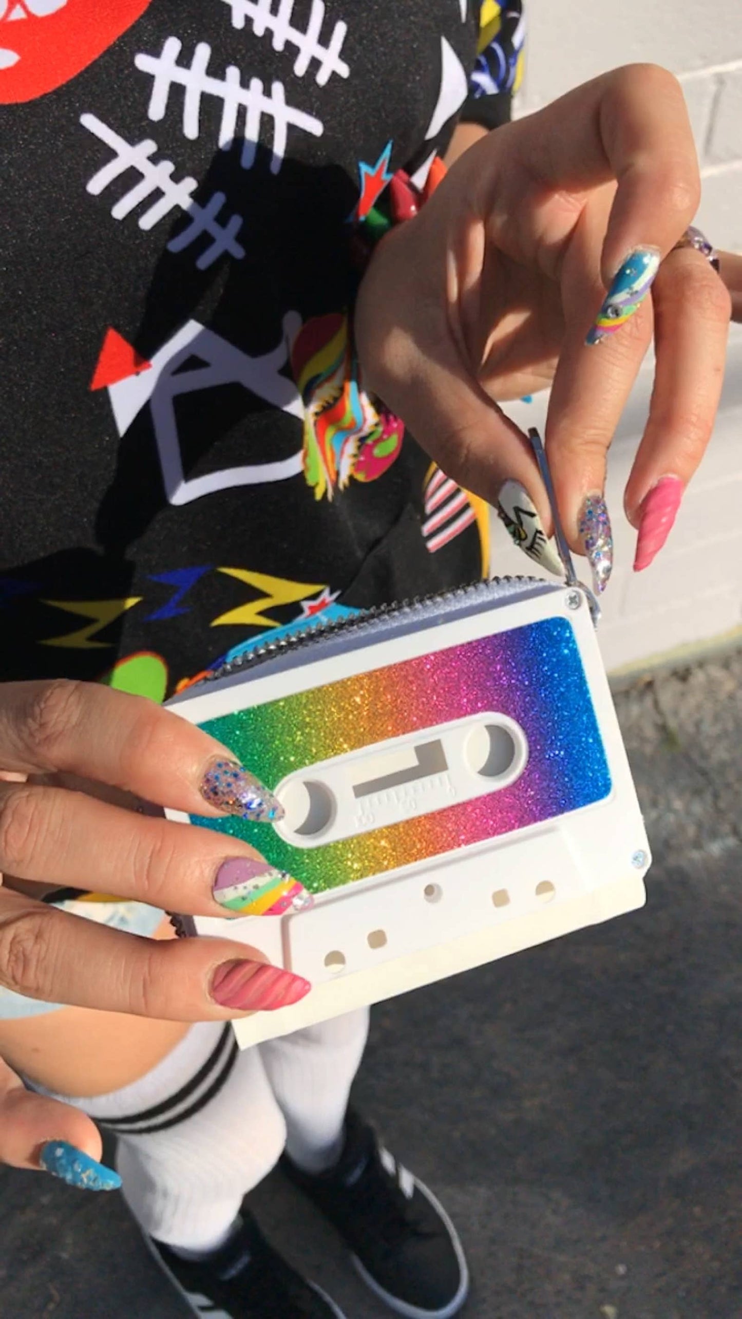 White 80's Retro Cassette Tape Wallet