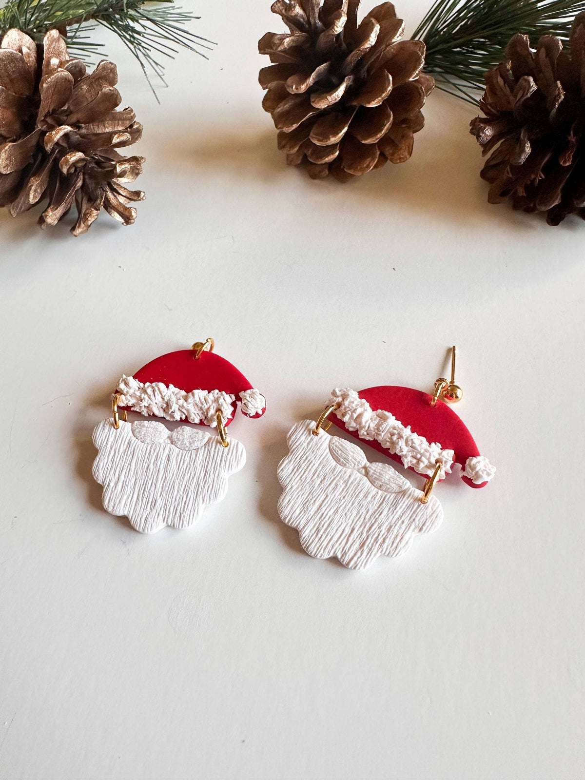 Santa Clay Christmas Statement Everyday Earrings