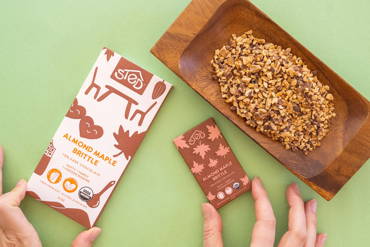 Mini Almond Maple Brittle Dark Chocolate Bar