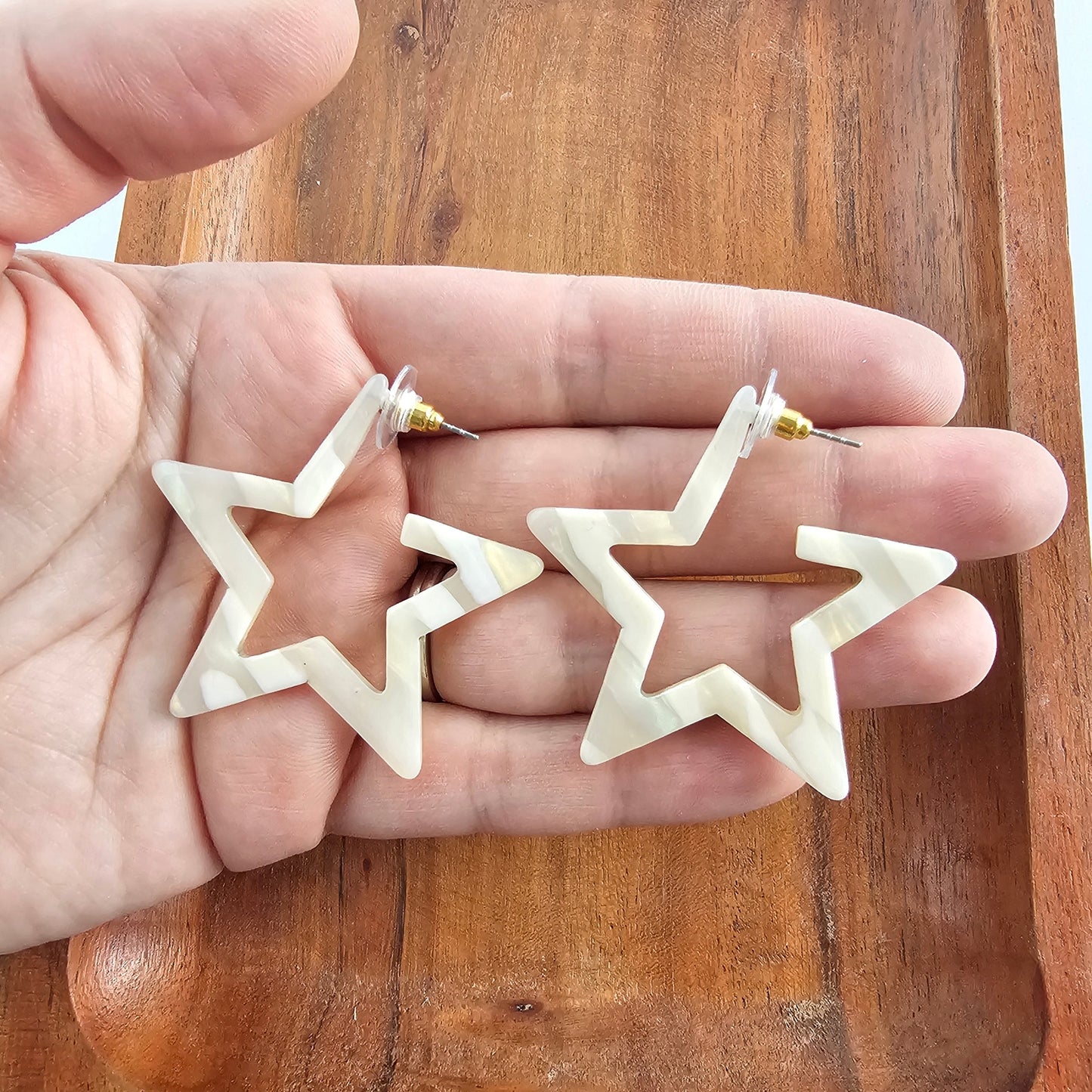 Star Hoops Ivory