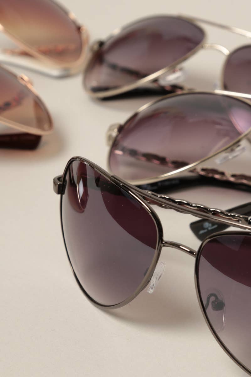 Chain Detail Aviator Sunglasses