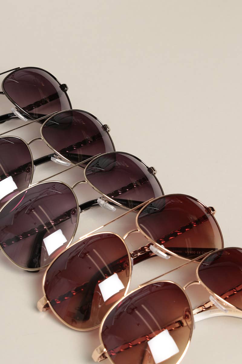 Chain Detail Aviator Sunglasses