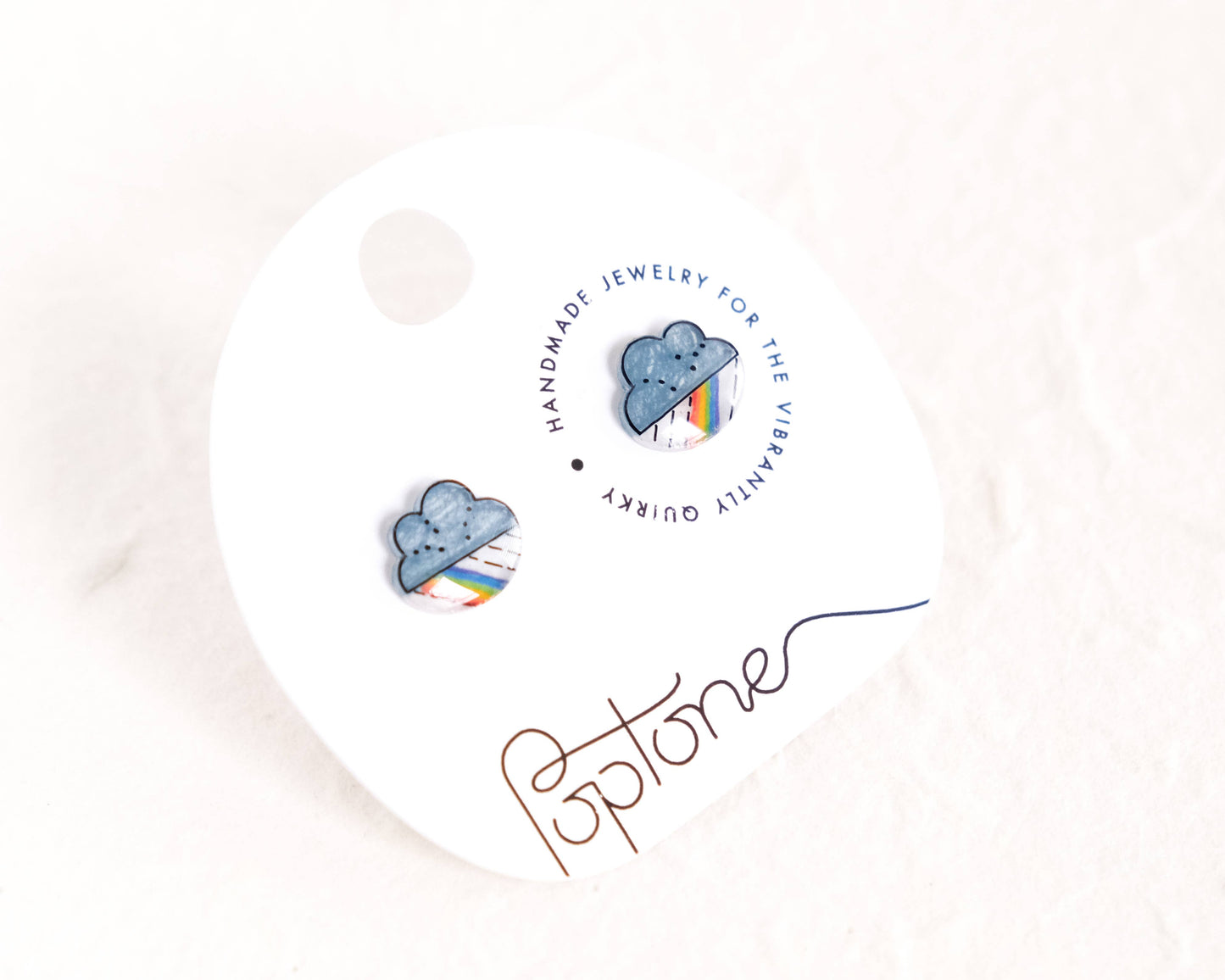 Rainbow Rain Cloud LGBT Pride Stud Earrings