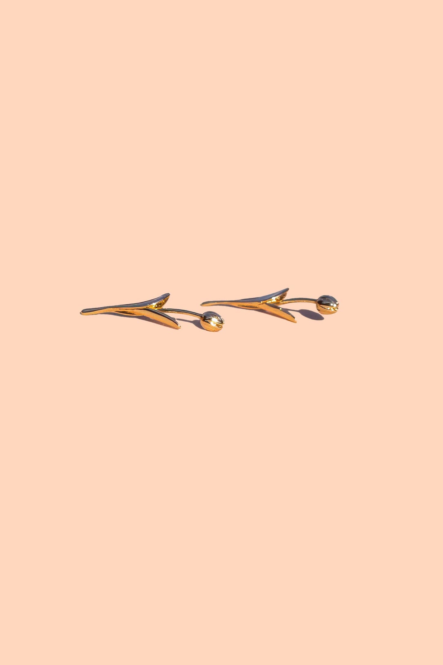 Holland Tulip Studs - 18K Gold Plated or Silver Rhodium